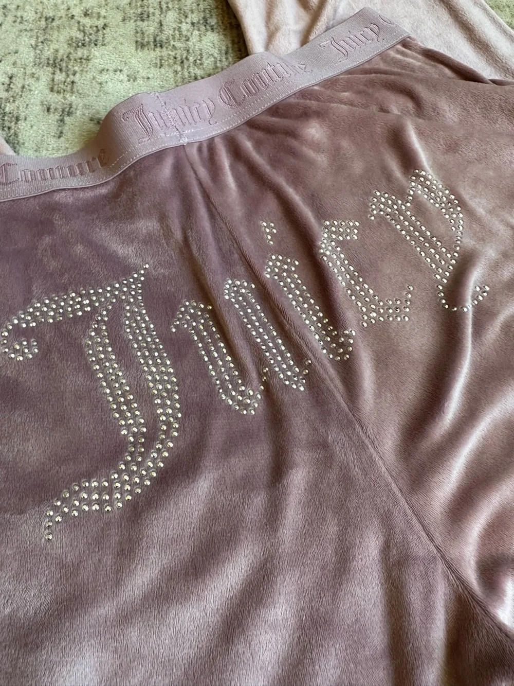 Juicy Couture Intimates Velour Pajama Lounge Set XL Pink Rhinestone Logo Y2K